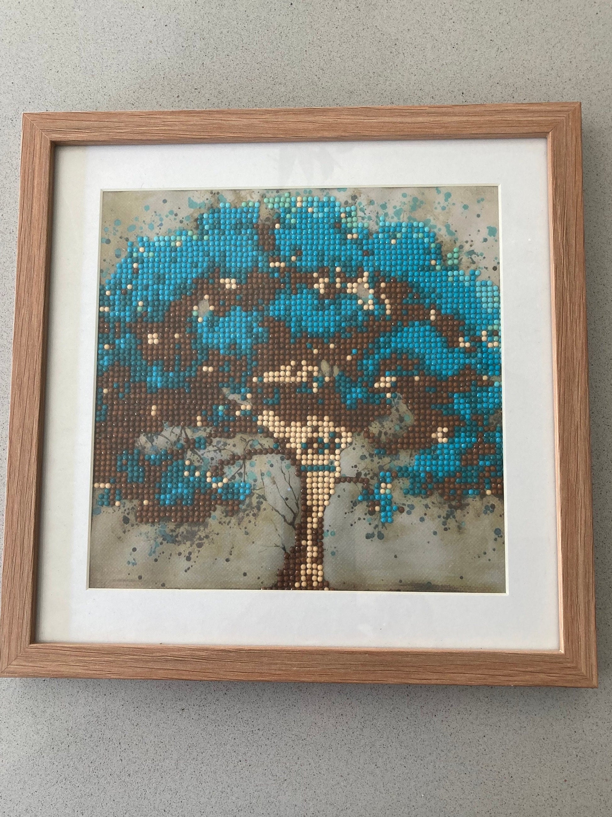 Framed Diamond Art Tree Wall Decor - Love Patchwork