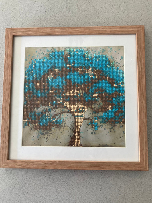 Framed Diamond Art Tree Wall Decor - Love Patchwork