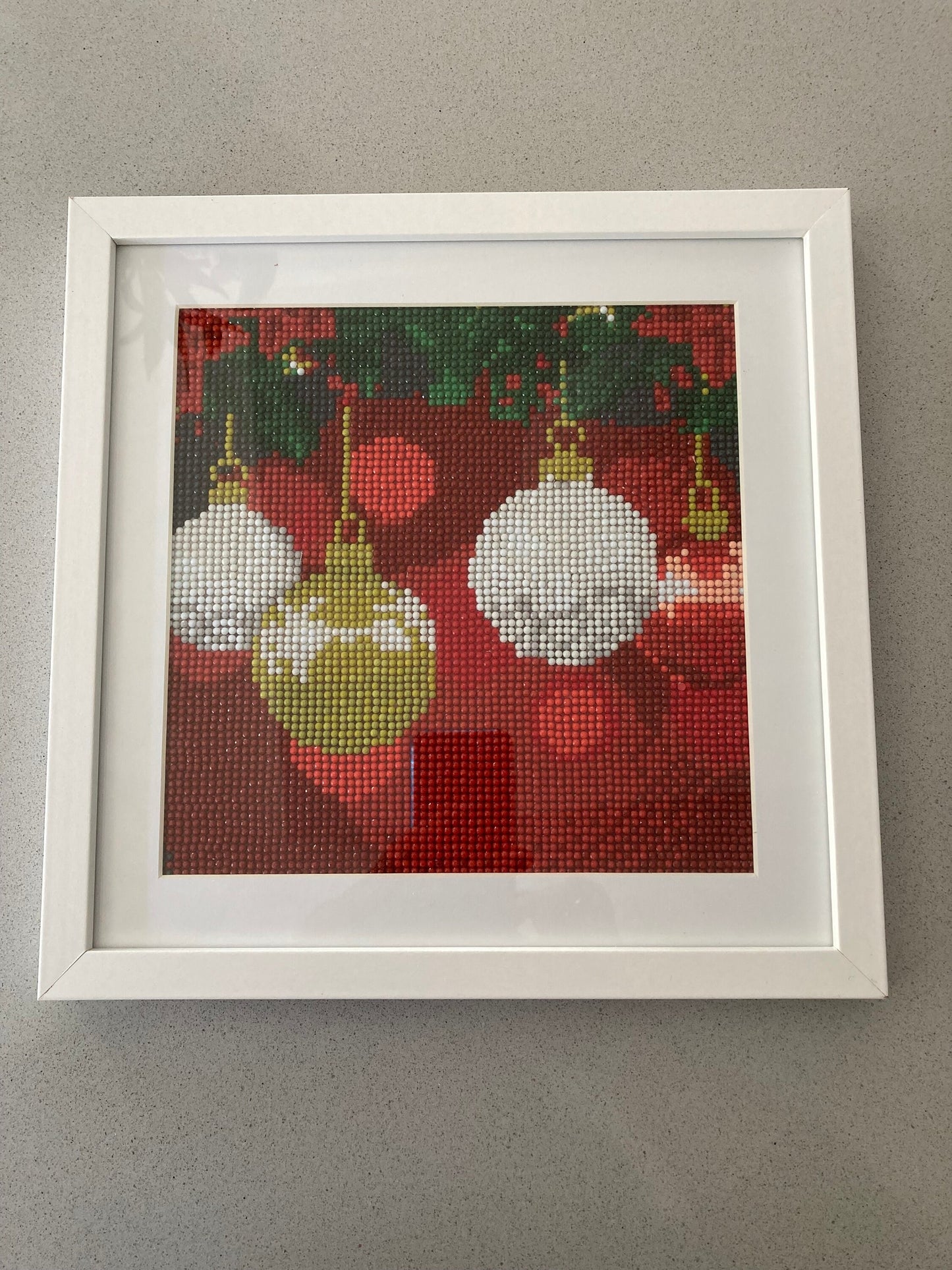 Framed Diamond Art Christmas Baubles - Love Patchwork