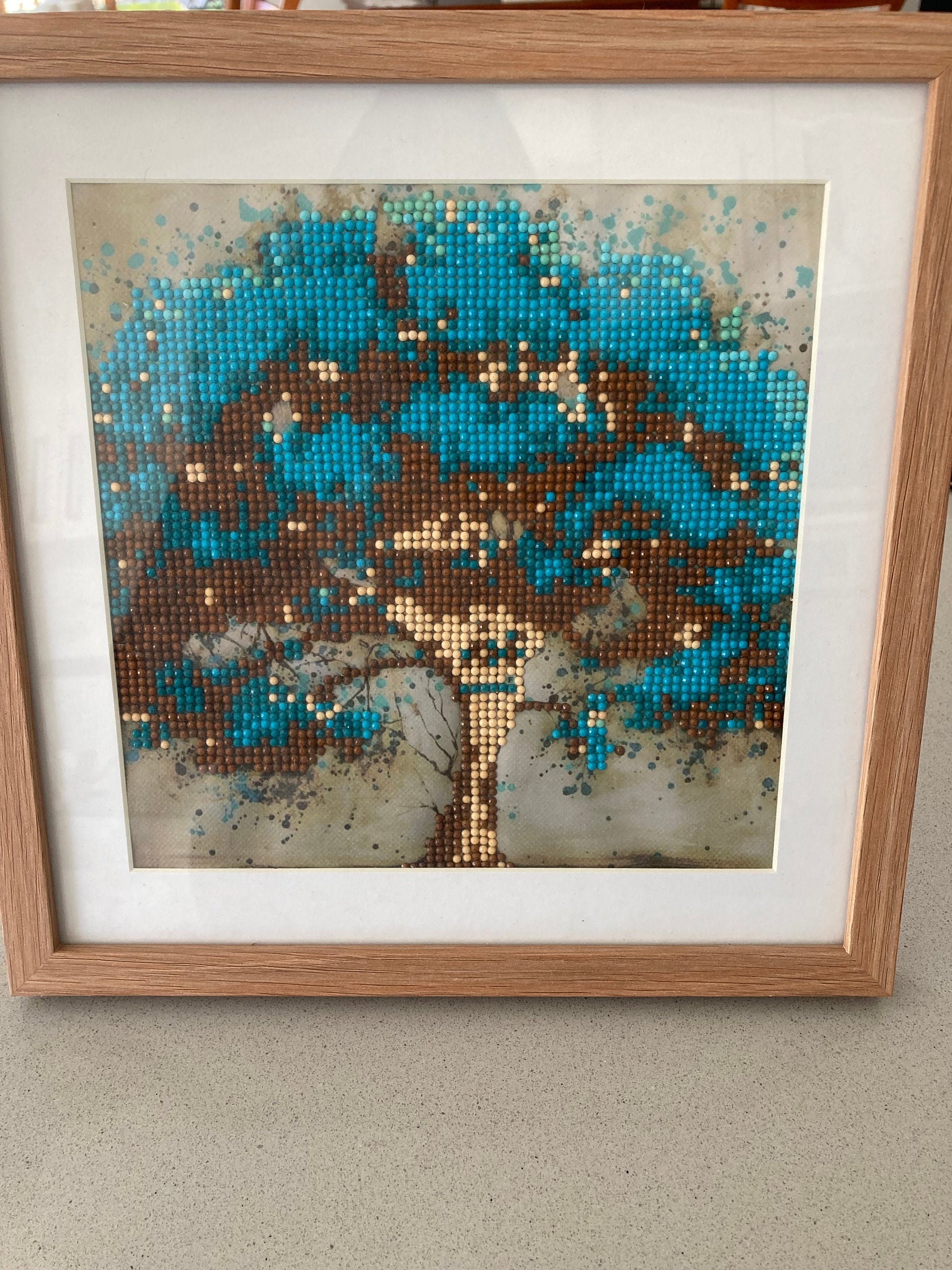 Framed Diamond Art Tree Wall Decor - Love Patchwork