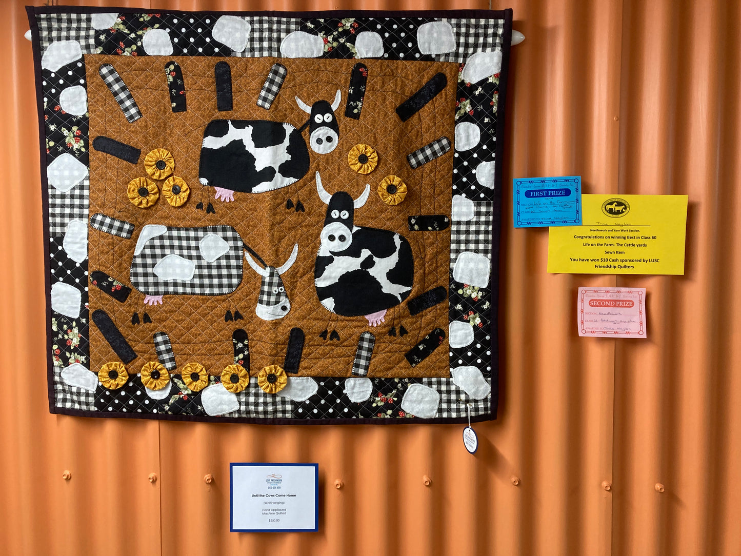 Country Cows Applique Wall Hanging - Love Patchwork